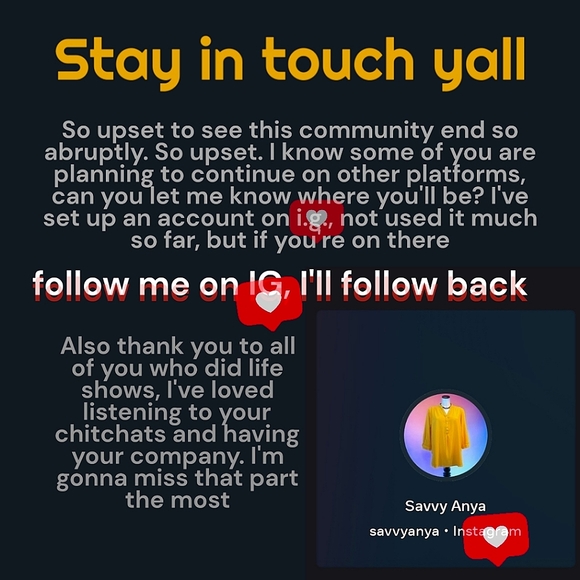 Connection 18 Accessories - Sad our lovely PM community is ending abruptly, trying to find a way to connect